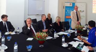 Ing.Jan Šotola, CSc. z Ústavu organické chemie a biochemie Akademie věd ČR při prezentaci v Biotechnologickém parku Bio-Xcell v Johor Bahru
